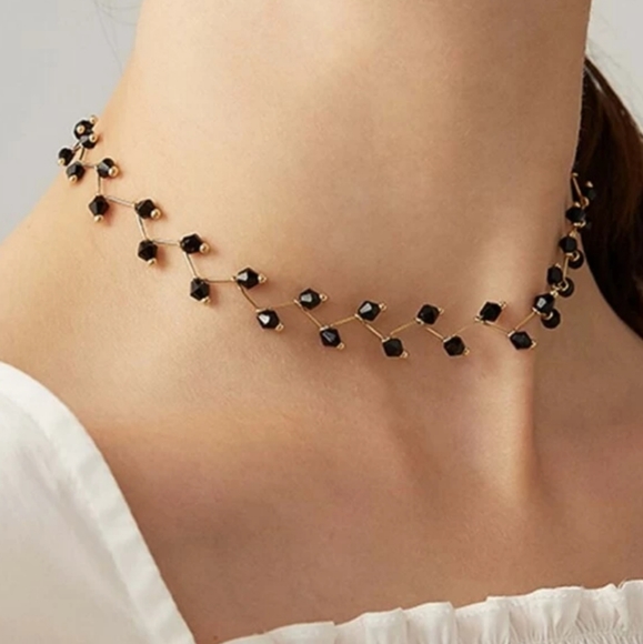 ☆Clarke☆ Black Stone Choker - Picture 2 of 5